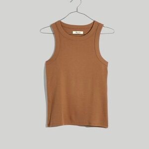 Madewell Supima Ribbed Cutaway Tank - Kraft Brown